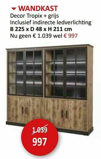 Weba Wandkast decor tropix + grijs aanbieding