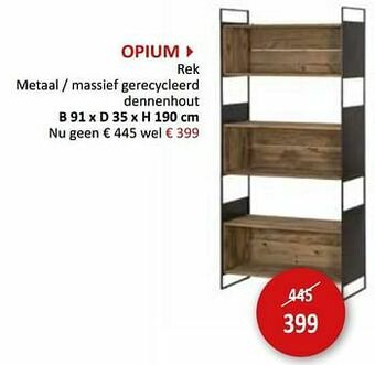 Weba Opium rek aanbieding
