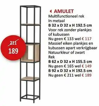 Weba Amulet multifunctioneel rek aanbieding