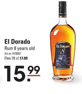 Sligro El Dorado Rum 8 Years Old aanbieding