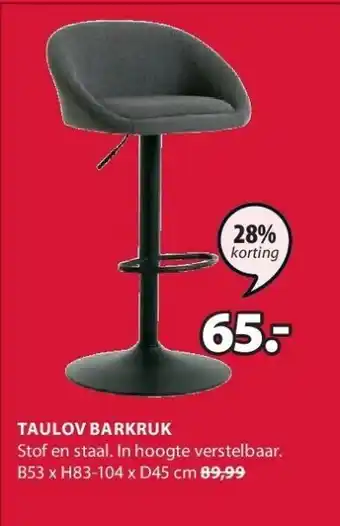 Jysk Taulov barkruk aanbieding