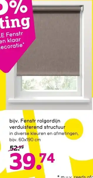 Leen Bakker Fenstr rolgordijn verduisterend structuur aanbieding