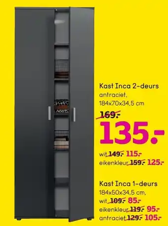 Leen Bakker Kast inca 2-deurs aanbieding