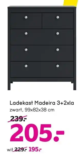 Leen Bakker Ladekast madeira 3+2xla aanbieding
