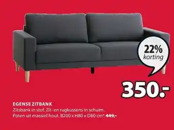 Jysk Egense zitbank aanbieding