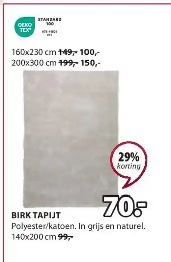 Jysk Birk tapijt aanbieding