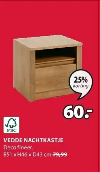 Jysk Vedde nachtkastje aanbieding