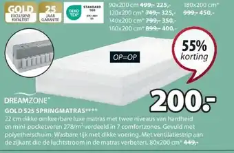 Jysk Gold t80 dekmatras aanbieding