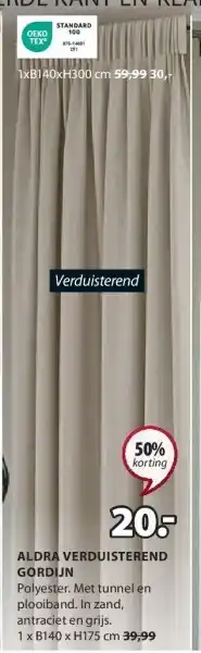 Jysk Aldra verduisterend gordijn aanbieding