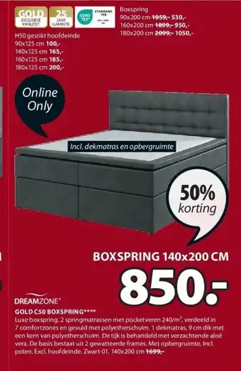 Jysk Gold c50 boxspring aanbieding