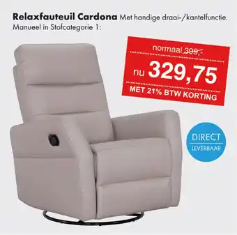 Woonsquare Relaxfauteuil Cardona aanbieding