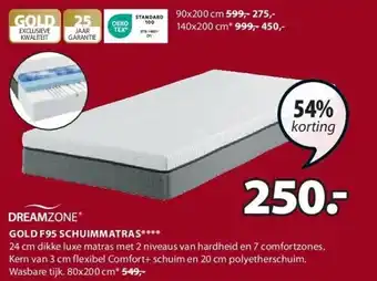 Jysk Gold f95 schuimmatras aanbieding