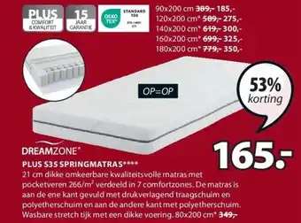 Jysk Plus s35 springmatras aanbieding