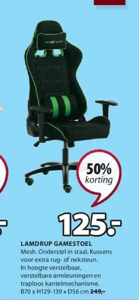 Jysk Lamdrup gamestoel aanbieding