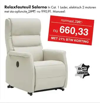 Woonsquare Relaxfauteuil Salerno aanbieding