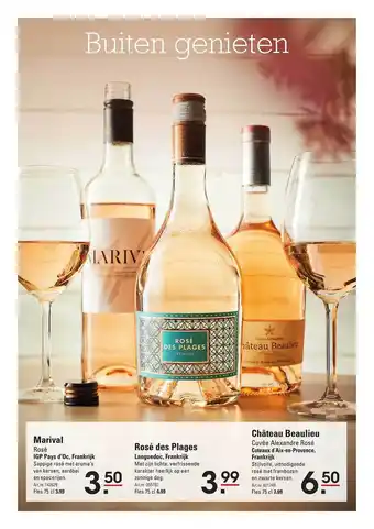 Sligro Marival Rose, Rose De Plagnes, Chateau Beaulieu aanbieding