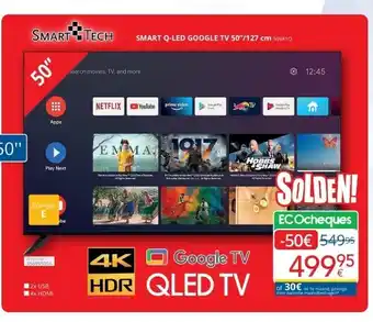 Eldi Smart q-led google tv 50’’/127 cm 50va1q aanbieding