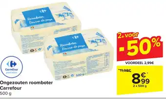 Ongezouten roomboter Carrefour 2 x 500g