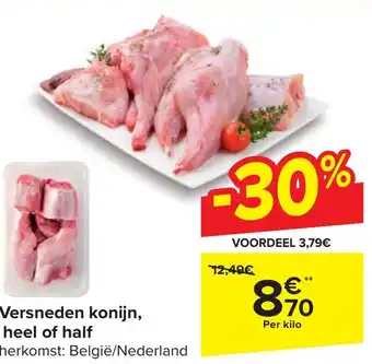 Versneden konijn, heel of half