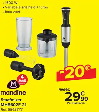 mandine Staafmixer MHB602F-21 Ref. 6843873
