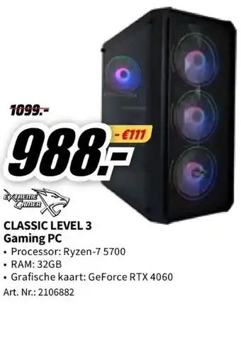 MediaMarkt Classic level 3 gaming pc aanbieding