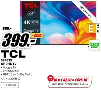 MediaMarkt 58p635 uhd 4k tv aanbieding