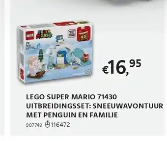 Dreamland Lego super mario 71430 uitbreidingsset: sneeuwavontuur met penguin en familie aanbieding