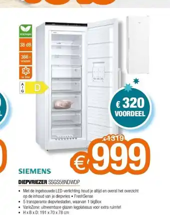 Expert Diepvriezer ssgs58ndwdp aanbieding