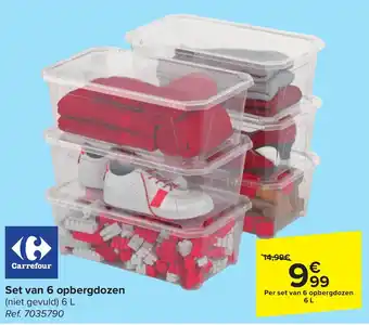 Carrefour Market Set van 6 opbergdozen aanbieding