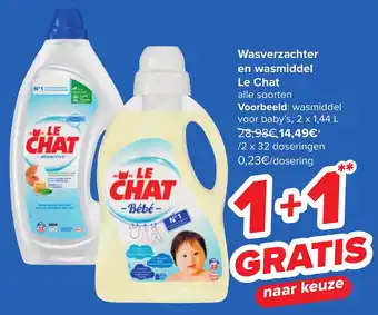 Carrefour Market Wasverzachter en wasmiddel Le Chat aanbieding