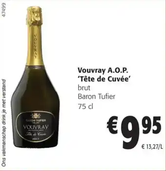 Colruyt Vouvray A.O.P. 'Tête de Cuvée' 75 cl aanbieding