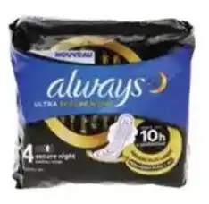 AlwaysUltra Secure Night maandverband met vleugels 9 stuks