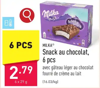 ALDI Snack au chocolat, 6 x 29g aanbieding