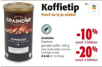 Colruyt Graindor Espresso gemalen koffie 500 g aanbieding
