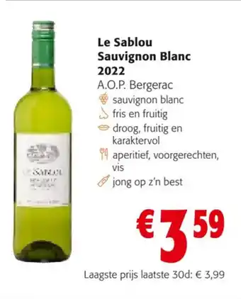 Colruyt Le Sablou Sauvignon Blanc 2022 aanbieding
