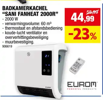 Hubo BADKAMERKACHEL "SANI FANHEAT 2000R" aanbieding