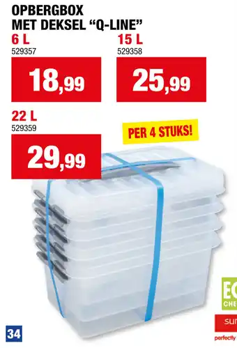 Hubo OPBERGBOX MET DEKSEL "Q-LINE" 6L aanbieding
