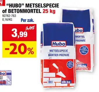 Hubo "HUBO" METSELSPECIE of BETONMORTEL 25 kg aanbieding