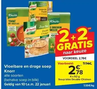 Carrefour Vloeibare en droge soep knorr aanbieding