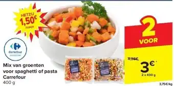 Carrefour Mix van groenten voor spaghetti of pasta carrefour aanbieding