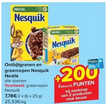 Carrefour Ontbijtgranen en graanrepen nesquik nestlé aanbieding