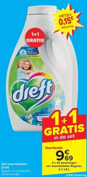 Carrefour Set wasmiddelen dreft aanbieding