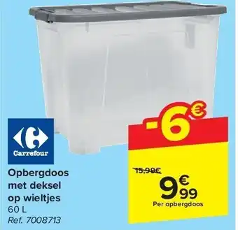 Opbergdoos met deksel op wieltjes