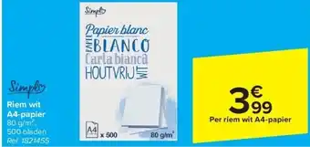 Carrefour Riem wit a4-papier aanbieding