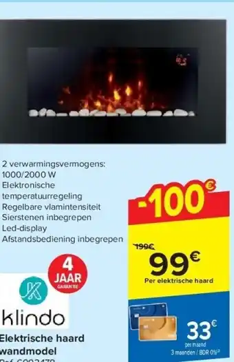 Carrefour Elektrische haard wandmodel aanbieding