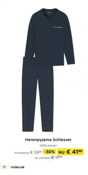 Molecule Herenpyjama schiesser aanbieding