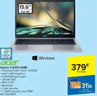 Carrefour Acer aspire 3 a315-339b aanbieding