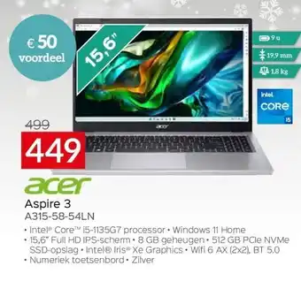 Acer aspire 3 a315-58-54ln