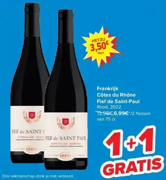 Carrefour Frankrijk côtes du rhône fief de saint-paul aanbieding