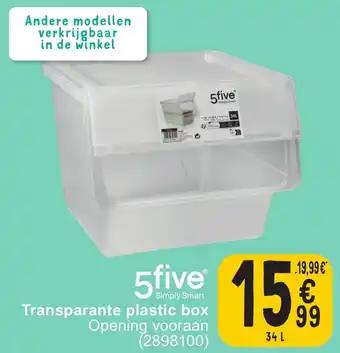 Cora 5five Transparante plastic box 34L aanbieding